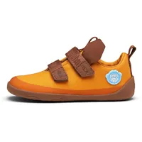 Affenzahn Barfußschuh Baumwolle Lucky Klettverschluss Vegan rutschfest Flexibel Reflektierend für den Sommer in Größe 21-32 Die Maus - Orange - 29 EU