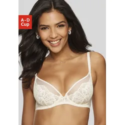 LASCANA Bügel-BH »Flora«, mit feiner Spitze und edlem Glitzeraccessoire, sexy Dessous LASCANA champagner 90
