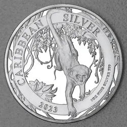 Silbermünze 1oz Caribbean Green Monkey 2023 Caribbean Silver diff. (Barbados)