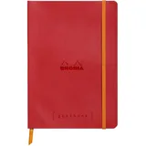 Rhodia 117753C Notizheft Goalbook (DIN A5, 14,8 x 21 cm, Dot, praktisch und trendige, mit weichem Deckel, 90g, elfenbeinfarbigem Papier, 120 Blatt, Gummizug, Lesezeichen) 1 Stück, Mohnrot