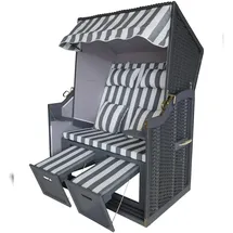 acamp® Strandkorb Rügen grau farbig 26258