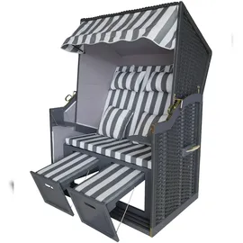 acamp® Strandkorb Rügen grau farbig 26258