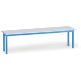 Umkleidebank, Sitz aus laminierte Spanplatte, Länge 1500 mm, blau
