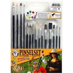 Kids at work: Pinselset, 15 Pinsel, Pinselpalette