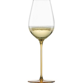Eisch Champagnerglas "INSPIRE SENSISPLUS" Trinkgefäße Gr. Ø 7,9 cm x 24,2 cm, 400 ml, 2 tlg., gelb (amber) Kristallgläser die Veredelung der Stiele erfolgt in Handarbeit, 400 ml, 2-teilig
