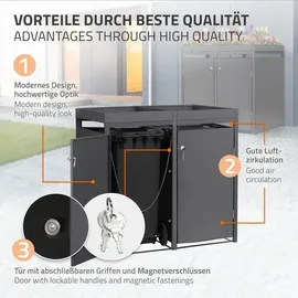 ML-Design Mülltonnenbox 264 x 80 x 124 cm anthrazit