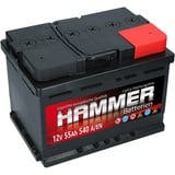 Autobatterie Hammer 12V 55Ah Starterbatterie Wartungsfrei Top Angebot Neu