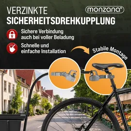 monzana Transportanhänger inkl. 90L Kunststoffwanne und Kupplung schwarz