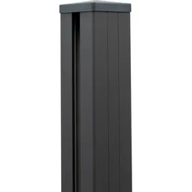 GROJA Zaunpfosten 9 x 9 x 240 cm Anthrazit/Aluminium