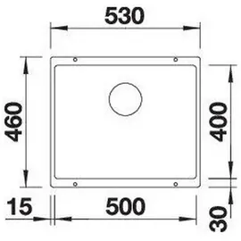 Blanco SUBLINE 500-U Granitspüle 50x40 cm schwarz 527794