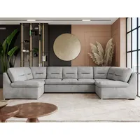 MKS MÖBEL Ecksofa COMODO U, Set, Sofa big XXL, Wellenfedern, Wohnlandschaft XXL, mit Schlaffunktion, Bettfunktion, U-form Ecksofa, Schlafsofa, HR-Schaum grau