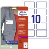Avery Zweckform L4785-20 Namens-Etiketten 80 x 50 mm ablösbar, rechteckig mit abgerundeten Ecken, 20 Bogen/200 Etiketten, weiß 200 St. Wiederablösbar Farbla