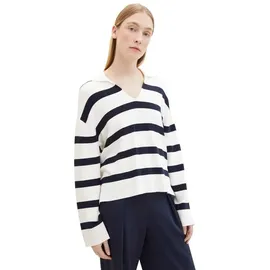 Tom Tailor Striped Pullover Offwhite Navy Stripe Knit L