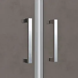 doporro U-Form 80x100x80cm Duschabtrennung in chrom zwei Drehtüren ESG-Sicherheitsglas Klarglas mit Nano-Beschichtung Ravenna66UK