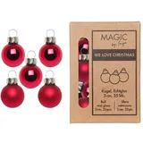 Inge‘s Christmas Decor 25 Weihnachtskugeln 2cm Glas Christbaumkugeln Weihnachtsbaumkugeln weinrot