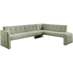 Essbank EXXPO - SOFA FASHION "Barista, bequem und elegant, hohe Bodenfreiheit", grün (mint), B:265cm H:83cm T:199cm, Sitzbänke, Eckbank Barista bequem und elegant, hochwertige Detailverarbeitung