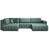 Luxusbetten24 Schlafsofa Designer Sofa Carla, mit Schlaffunktion grün