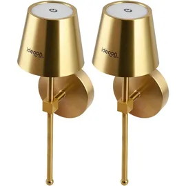 ideoon lights Elegante LED Wandleuchte (2er-Set) 44 hochwertige LEDs Gold
