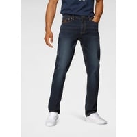 bruno banani Straight-Jeans Hutch gerade Beinform, mit Destroyed-Effekten, niedrige Leibhöhe, Gr. 32 Länge 36, blau Herren Straight Fit Jeans