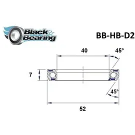 Blackbearing Lenklager 45/45o 40 x 52 x 7 mm Silver