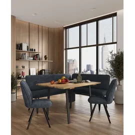 OTTO home Eckbank OTTO HOME "Mily Küchenbank, Polsterbank, Esszimmerbank, 205x164 cm", schwarz (jet schwarz, schwarz), B:205cm H:89cm T:164cm, Holzwerkstoff, Metall, Polyester, Sitzbänke, Eckbank, Moderne Bank und Farben, Sitzplatzanzahl: 5, Frei in Raum stellbar
