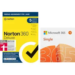 Microsoft 365 Single [1 User] + Norton 360 Deluxe [5 User] - [1 Jahr + 3 Monate extra]