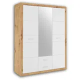 Stella Trading Drehtürenschrank STONE 151 x 198 x 55 cm Weiß