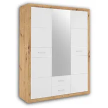 Stella Trading Drehtürenschrank STONE 151 x 198 x 55 cm Weiß