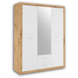 Stella Trading Drehtürenschrank STONE 151 x 198 x 55 cm Weiß