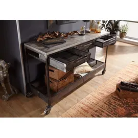 Massivmoebel24 Mango Konsolentisch 150x45x90 grau