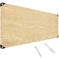 MAODUZI Balkonfächer Ohne Bohren 60x550cm, Balkonumspannungen Premium HDPE Balkon Sichtschutz Hoch Inkl. Befestigungsschnur für Gitter Geländer Zaun - Beige