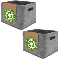 2x Filz Aufbewahrungsbox - 33x26x23 Filzkorb Aufbewahrung - Organizer Filz Korb