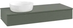 V&B Waschtischunterschrank mit Frontstruktur, mit Beleuchtung Antao 120x19x50cm, WBP Lac, lea gre. m Lac