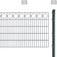 Arvotec Doppelstabmattenzaun ARVOTEC "EXCLUSIVE 100 zum Einbetonieren "Karo" mit Zierleiste", grau (anthrazit), H:100cm, Kunststoff, Stahl, Zaunelemente, Zaunhöhe 100 cm, Zaunlänge 2 - 60 m