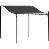 Outsunny Anbaupavillon Wasserabweisend Pavillon Vordach, Terrassenpavillon mit Dach, Pergola freistehend Gartenpavillon Sonnenschutz Überdachung für Garten Terrasse ca. 2,5x3x2,5 m Dunkelgrau