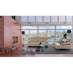 3-Sitzer CALIA ITALIA "Cezanne, italienisches Design trifft erstklassigen Sitzkomfort, Leder", beige (1511 beige), B:215cm H:90cm T:109cm, Sofas, Edles Designsofa in besonders langlebigen & pflegeleichten Lederarten