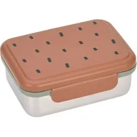 Lässig Brotdose Kinder - Edelstahl Lunchbox Happy Prints caramel