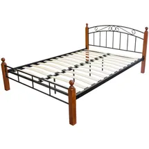 Homestyle4u Metallbett 140 x 200 Braun