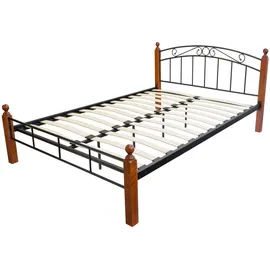 Homestyle4u Metallbett 140 x 200 Braun