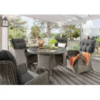 Destiny CASA LUNA«, (13 tlg., 4x Sessel, 1x Tisch, inkl. Auflagen), Aluminium, Polyrattan, grau