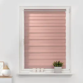 Lichtblick Doppelrollo Duo-Rollo Klemmfix 60 x 130 cm rosa/weiß
