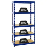 Proregal Schwerlastregal Metall 180x90x45 cm blau