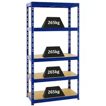 Proregal Schwerlastregal Metall 180x90x45 cm blau