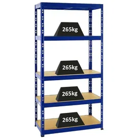 Proregal Schwerlastregal Metall 180x90x45 cm blau