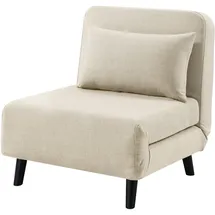 Atlantic Home Collection Sessel Robby Strukturbezug 190 x 75 x 75 cm Beige mit Schlaffunktion