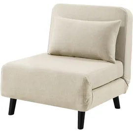 Atlantic Home Collection Sessel Robby Strukturbezug 190 x 75 x 75 cm Beige mit Schlaffunktion