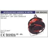 Kabeltrommel 50m Stecker 2-polig+erde 16a 230v 1 Schuko-steckdose 2-polig+erde 16a 230v
