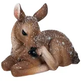 Kaufhaus le petit Tierfigur Reh Kitz Rehkitz Hirsch Kuh Rentier Elch Geweih Deko Figur Skulptur, Dekofigur Dekoskulptur Dekoobjekt Tierfigur aus Polyresin (Kunststein)