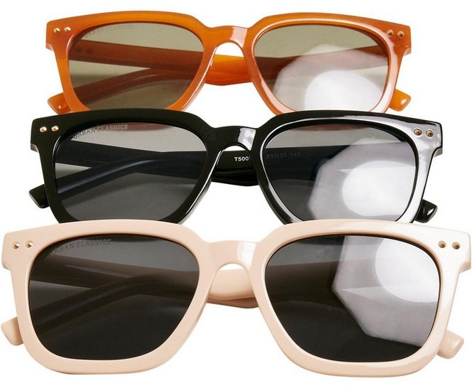 URBAN CLASSICS Sonnenbrille Urban Classics Unisex Sunglasses Chicago 3-Pack beige|schwarz