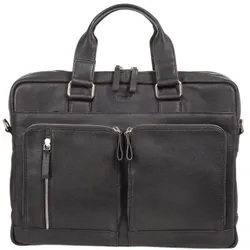 Jüscha Alassio Aktentasche CAMPO Leder Aktentasche Businessbag Businesstasche Dokumententasche Messengerbag schwarz 47032